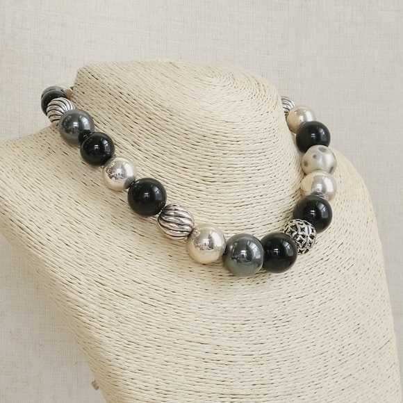 David Yurman Large Elements Bead Necklace With Bla - Picture 5 of 16